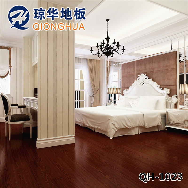 琼华环保自粘木纹石塑PVC地板革地毯纹塑料塑胶地板石纹地板胶家用地板纸加厚地板贴防水片材地板 2.0mm 木纹长条-1023（152.4mm*长914.4mm）
