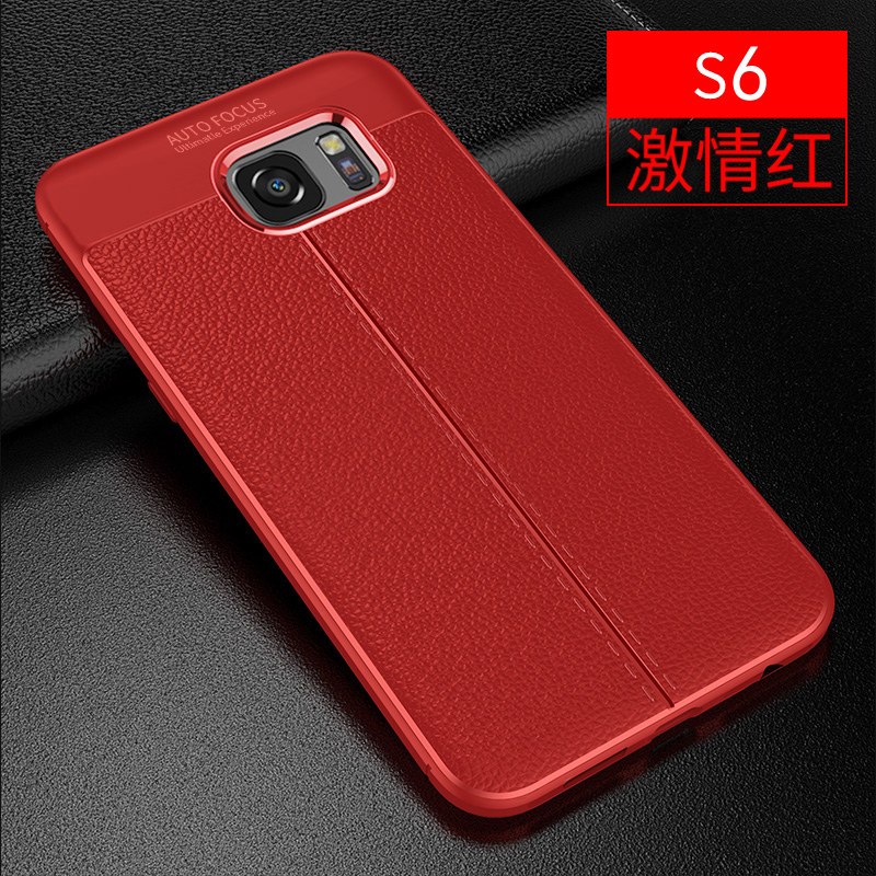 小米8手机壳8se/6/6x/mix2s红米note4软4x/5套3女mix2男5x/6pro_171_456 三星S6_硅胶皮纹-蓝色