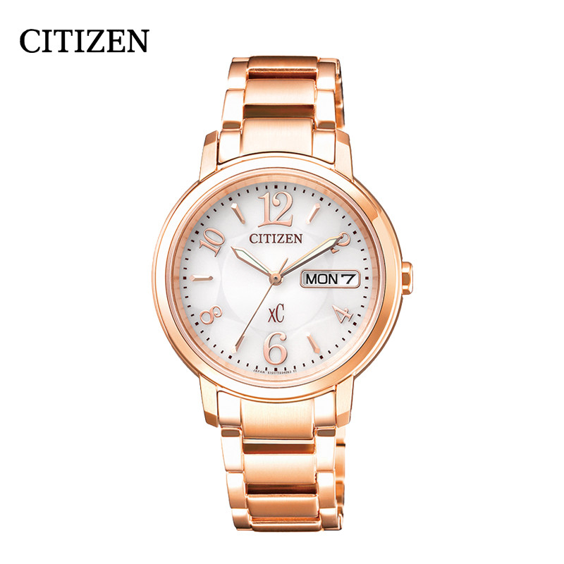 西铁城(CITIZEN)手表 光动能不锈钢表带 商务时尚简约女表 EW2422-55AB
