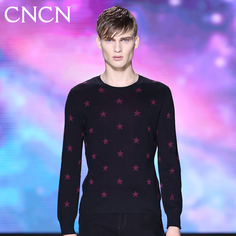 CNCN羊毛衫 秋季五角星款圆领长袖|NYYJ3593 170 黑色