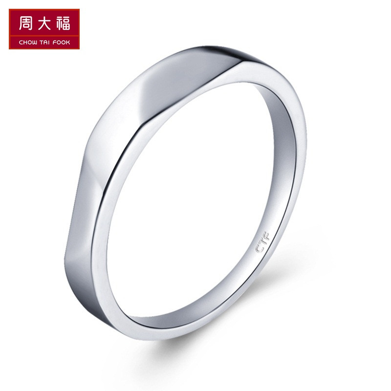 精品周大福珠宝首饰波纹曲面925银戒指/情侣对戒_1 默认尺寸 10号360元