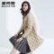 波司登鹅绒羽绒服女中长款2018新款女士轻薄长款外套潮B80131030_1 155/80A 炫卡其7010