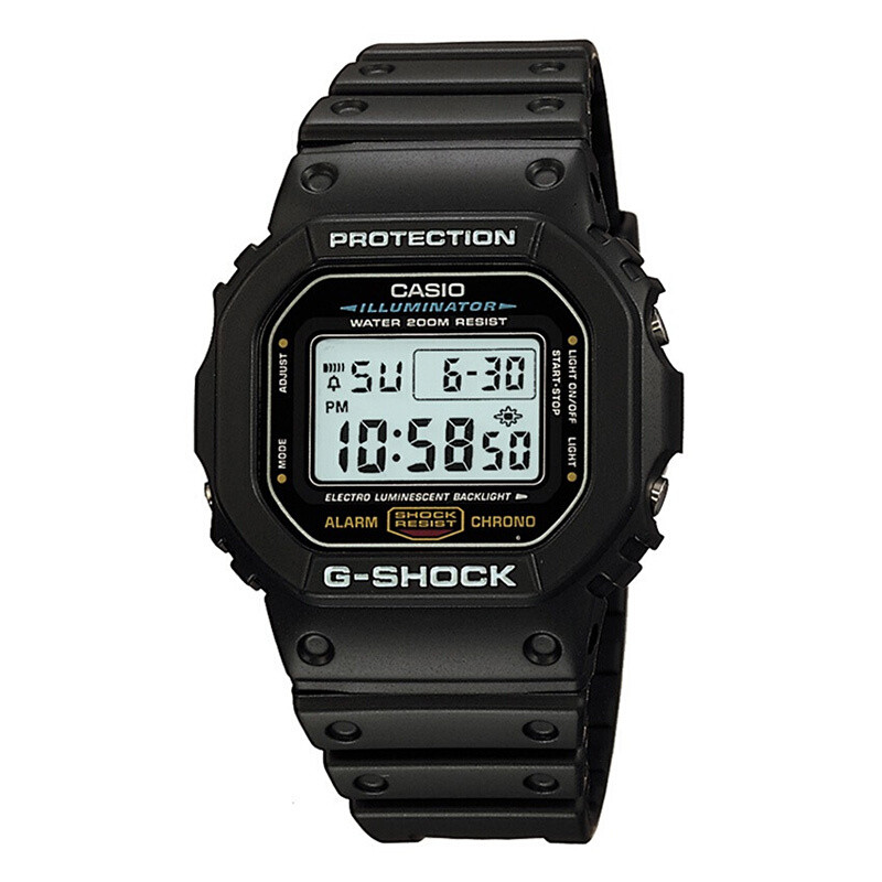 卡西欧(CASIO)男表G-SHOCK暗黑系列数字显示多功能运动手表 DW-5600E-1V 黑色