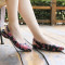 Crocs/卡骆驰 女凉鞋 伊芙花纹露跟鞋平底尖头休闲鞋沙滩鞋204957-95Z-97O-990