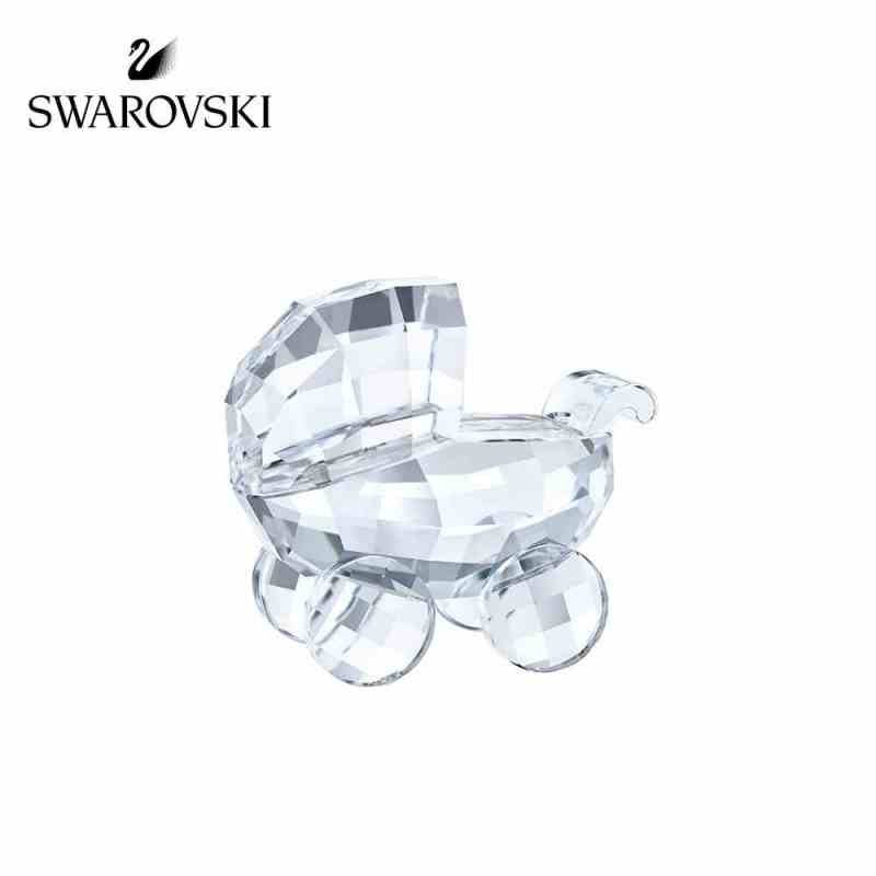 SWAROVSKI 施华洛世奇 人造水晶PRAM 摆件精致可爱婴儿车摆件 寓意新生 女友礼物 透明色 5356956 透明