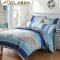 水星家纺 全棉斜纹印花四件套 蓝语迷情 经典英伦风格 床上用品 克莱特 1.5m床