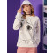 UNIFREE 2018秋装新款女装时尚卡通印花圆领长袖宽松卫衣UH183A211 白色 M