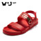 维界2018拖鞋男夏季新款男士韩版潮流防滑夹脚个性时尚沙滩凉鞋潮 红色 39