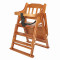 宝宝餐椅儿童餐桌椅子智扣便携可折叠bb凳多功能婴儿实木吃饭座椅 一体款清油坐垫
