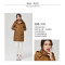 高梵(GOLDFARM)秋冬韩版女士羽绒服女中长款连帽甜美可爱羽绒外套 浅焦糖 M