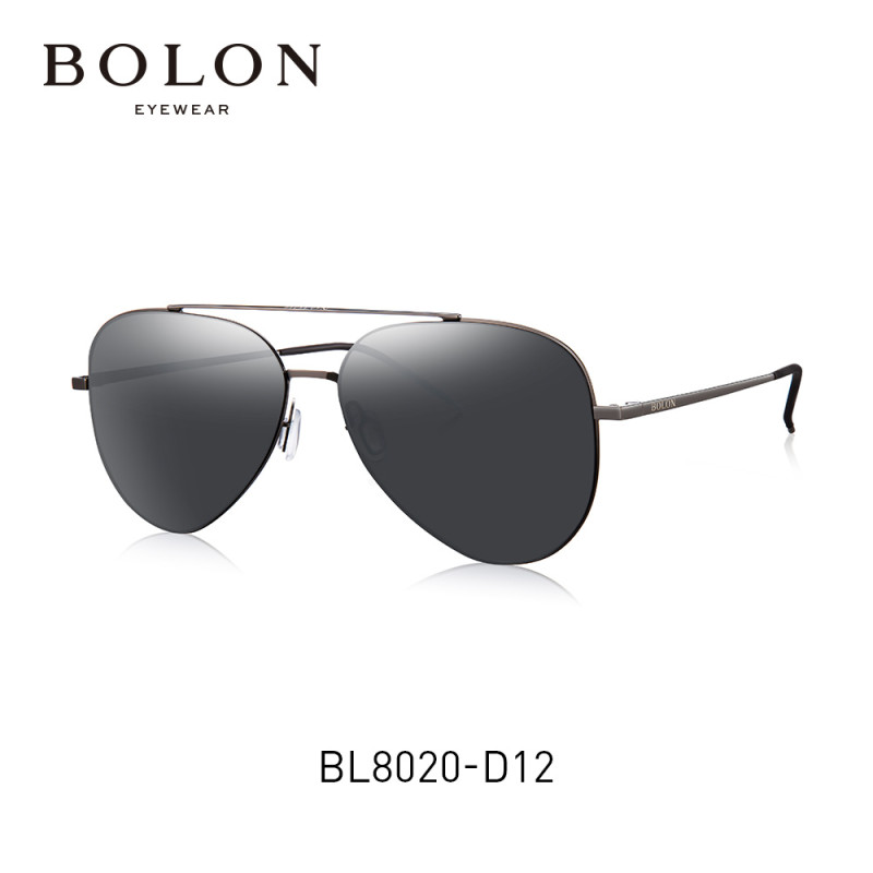 BOLON暴龙2018新款复古偏光蛤蟆镜男士太阳镜时尚墨镜眼镜BL8020 D12枪色