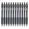 百乐（PILOT）BL-G2-7按动中性笔0.7mm 按制式大容量水笔 黑色/红色 日本品牌 黑色12支装
