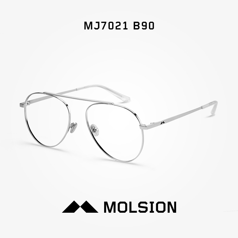 MOLSION陌森2018年新款眼镜框男女光学镜架单梁个性飞行员可配度数MJ7021 B90