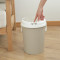 潘西垃圾桶废纸篓客厅卧室弹盖式手提压圈塑料厨房卫生间垃圾筒垃圾篓 小号卡其色无盖款