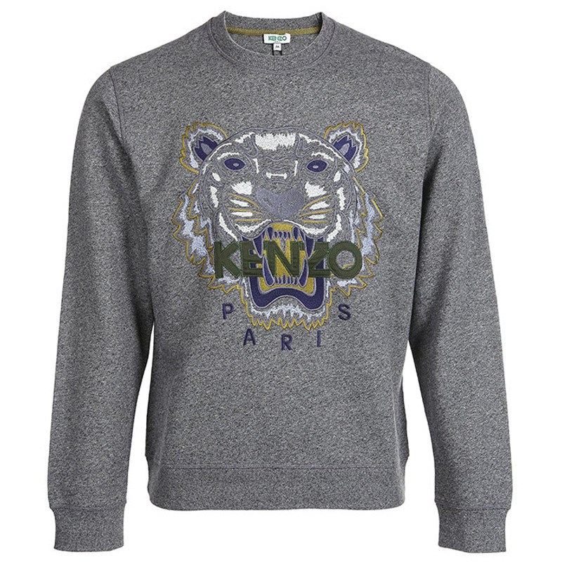 KENZO/高田贤三 男女同款时尚春季经典款虎头运动衫卫衣4YL 5TS077 XXL 深灰色