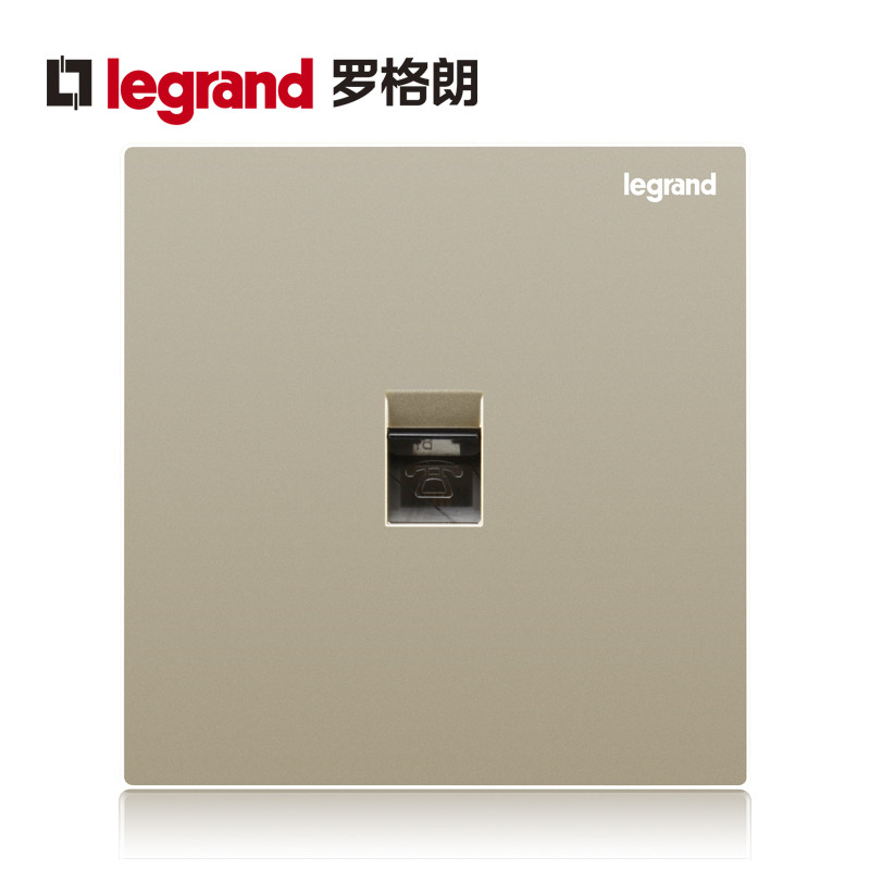 罗格朗(Legrand)开关插座面板仕典金色逸景五孔5孔多孔usb空调16a家用暗装墙壁电源86型 仕典逸景米兰金 电话插座