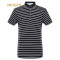 凯撒(KAISER) POLO衫男士细条纹商务绅士休闲短袖T恤 54(185/XXL) 黑色