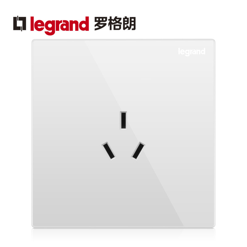 罗格朗(Legrand)开关插座面板逸景白色一开二开三开单控双控86型家用暗装墙壁电源开关 逸景玉兰白 三孔10A