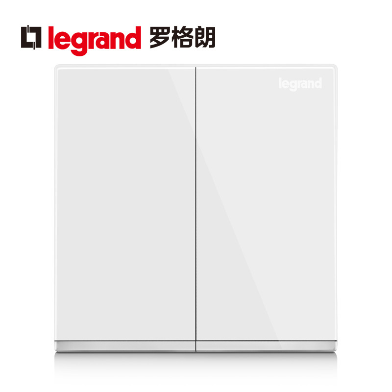 罗格朗(Legrand)开关插座面板逸景白色一开二开三开单控双控86型家用暗装墙壁电源开关 逸景玉兰白 二开单控