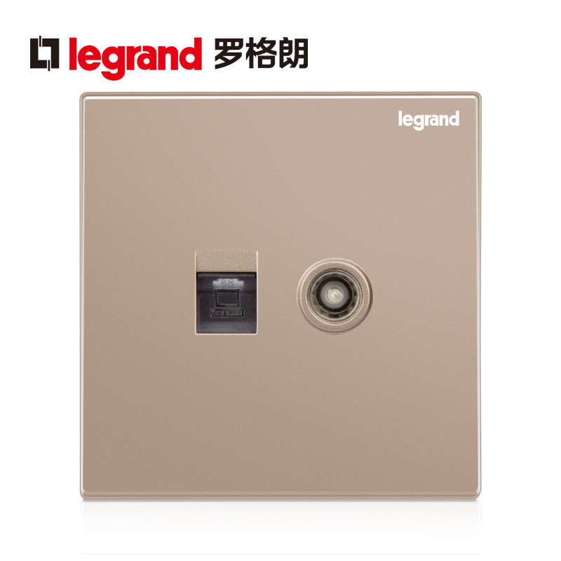 罗格朗(Legrand)开关插座面板逸景玫瑰金5五孔USB多孔二三插带一开双控16A空调暗装墙壁电源家用86型 电脑电视 逸景玫瑰金