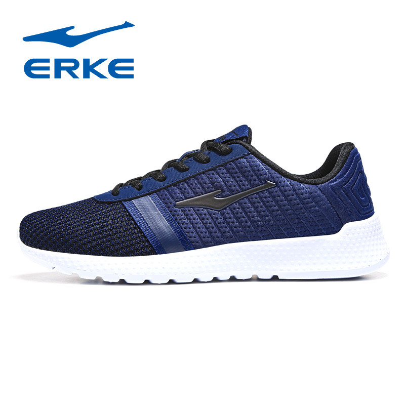 鸿星尔克（ERKE）2018新款男士拼接百搭潮流跑步鞋运动鞋51118320054 42码 墨水蓝