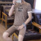 T恤/套装/夏季男士休闲运动T恤短裤套装 XXL【135-155斤】 5101灰色套装