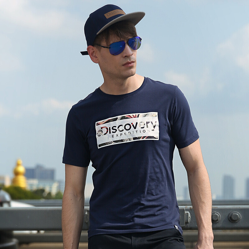 DISCOVERY户外春夏男女吸湿透气圆领短袖T恤DAJF81155/DAJF82156 DAJF81155-C03X藏蓝（男） M
