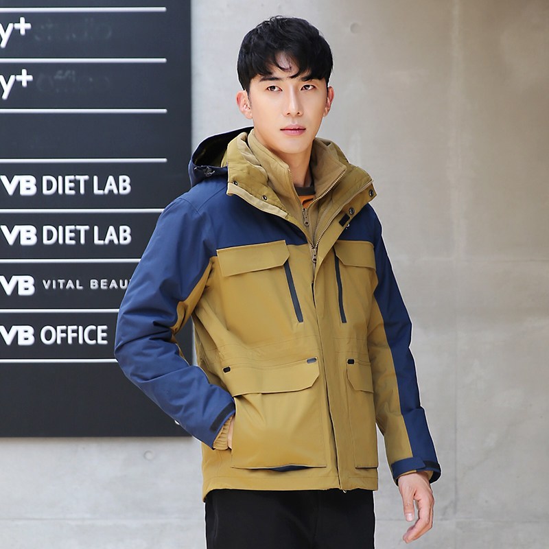 探路者户外秋冬男女两件套三合一冲锋衣TAWC91202/91203/92209 2XL TAWE91704-F11C（男）