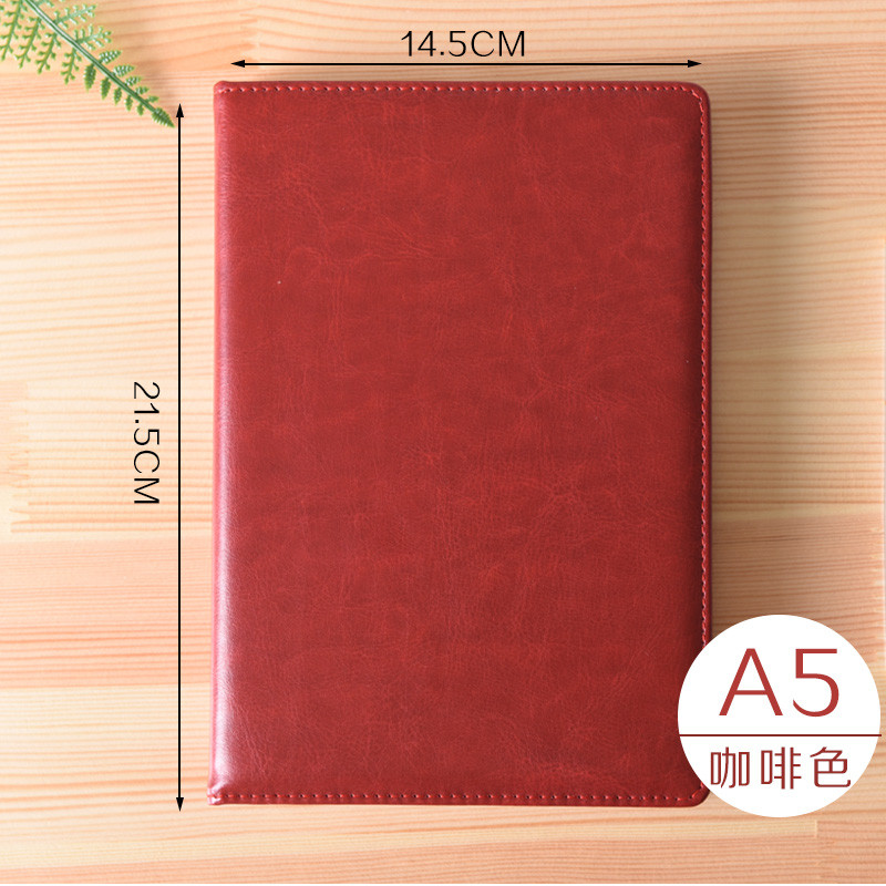 正彩（ZNCI）A5时尚软皮日记本/笔记本文具/记事本/会议记录本子办公用品136页 4314-A5红色 红色 2本装 咖啡红