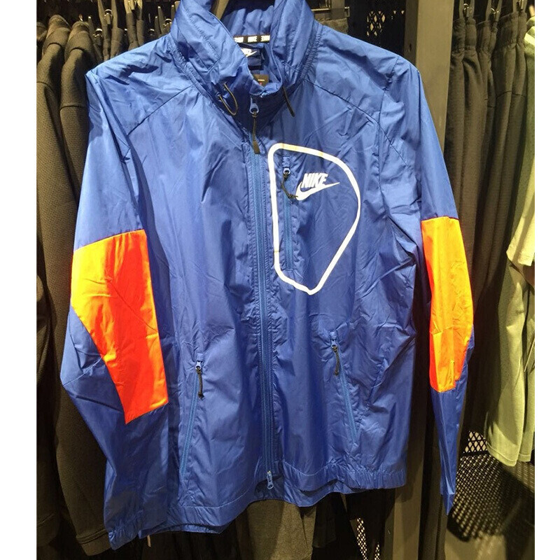 Nike耐克男2018春新款运动舒适防风衣休闲立领夹克外套885930-010 蓝色885930-480 XL