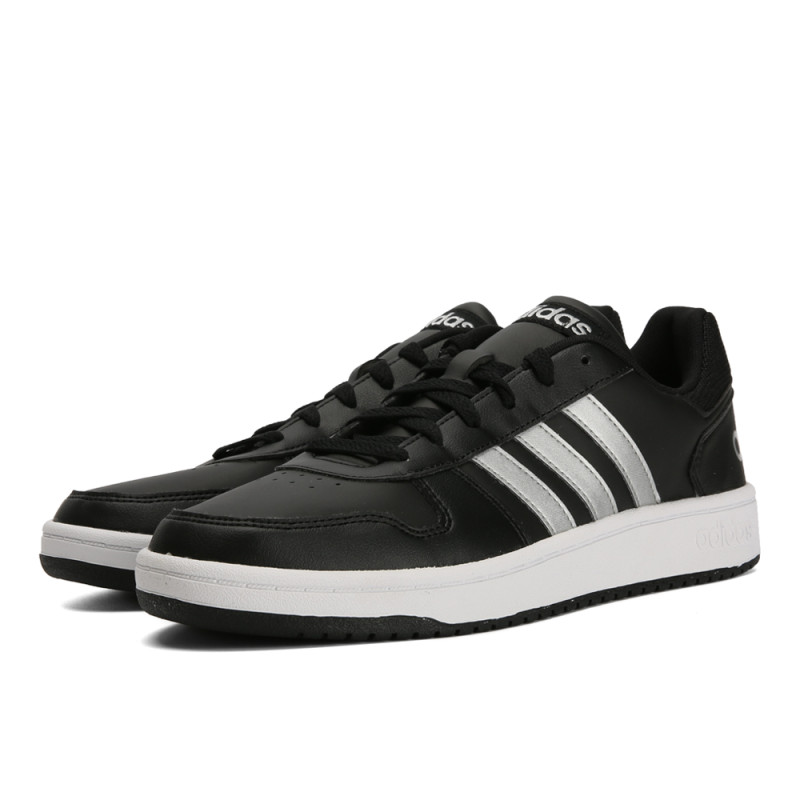 adidas阿迪达斯2018男子HOOPS 2.0篮球场下休闲篮球鞋DB2603 黑色/银金属 42.5码