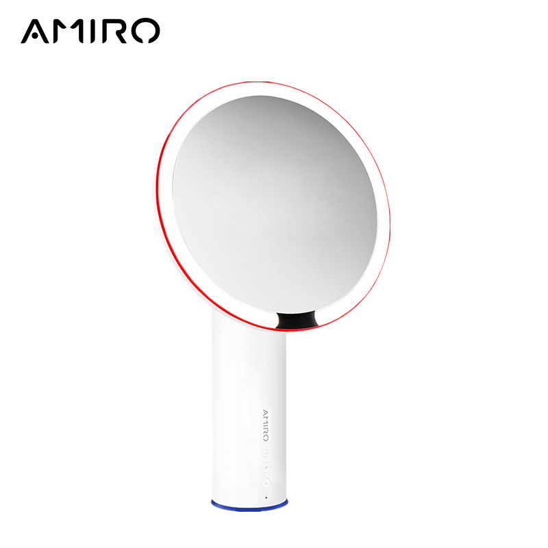 AMIRO 台式高清日光小白镜抖音同款LED化妆镜带灯桌面美妆梳妆镜子