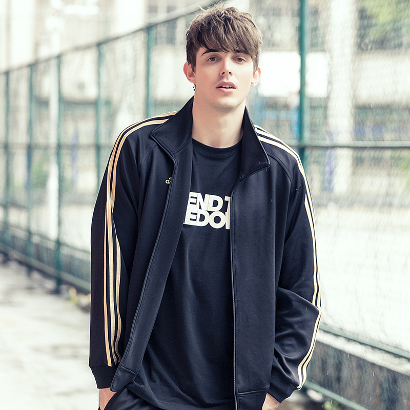 阿迪达斯adidas男装夹克-TR30J-BG 2XL 黑/金