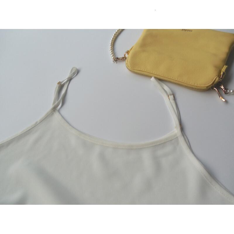 雪纺2018单层打底长款内搭裙薄款带背心衬裙宽松长裙_5 L 黑色（130cm长度）