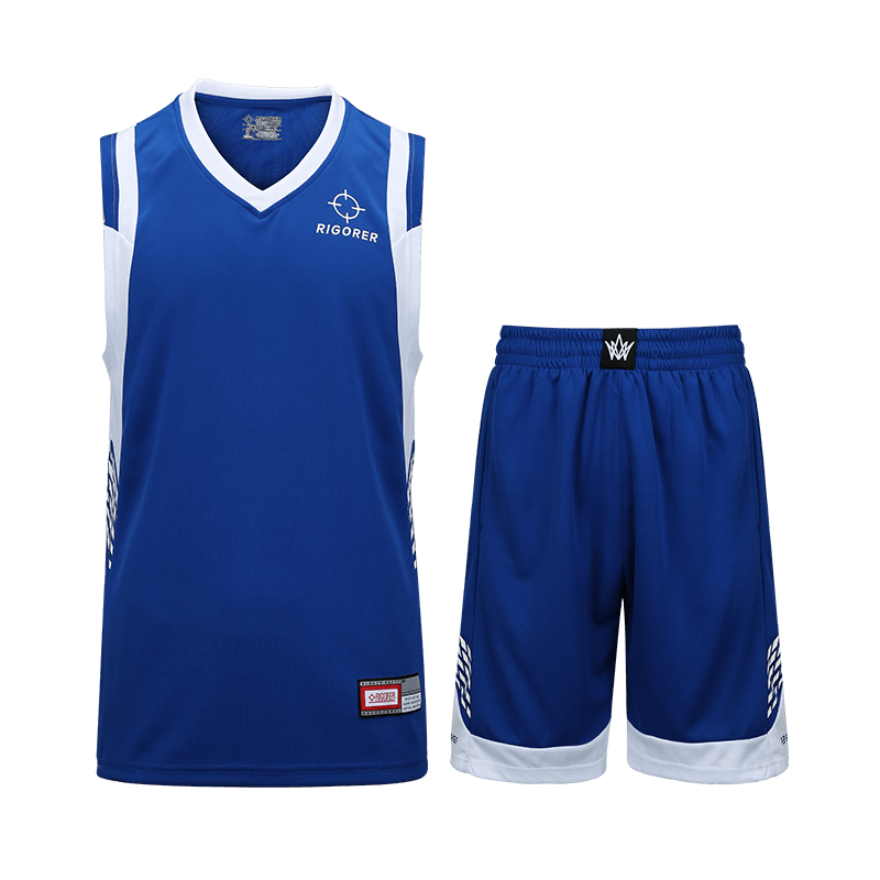 2018准者新款篮球服套装男大码透气比赛运动球衣DIY定制印字号_2 XL（参考身高185-190体重70-85KG） 彩蓝
