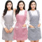 韩版时尚双层防水围裙厨房做饭围腰围裙可爱公主罩衣餐厅工作服_10 青色（围裙+袖套）