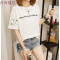 特加肥胖mm韩版短袖女200斤大码女装学生夏装宽松显瘦上衣服潮_2 XXXL【170-200斤】 白色