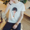 中国风男装T恤男印花上衣夏季薄款短袖T恤 3XL 白色