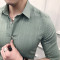 衬衫男短袖修身夏季韩版潮流帅气型师休闲七分袖衬衣男中袖寸衫 套餐西裤减20元 气质白