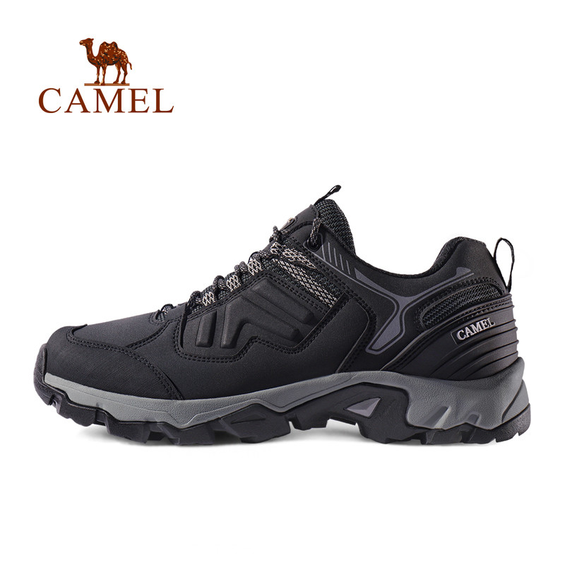 CAMEL骆驼户外徒步鞋 轻便透气防滑防撞减震男女休闲徒步 39码 A832330265，黑/蓝黑，男款