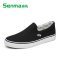 森马一脚蹬男鞋懒人鞋男韩版板鞋男女帆布鞋夏休闲鞋潮流情侣鞋子 黑色 43