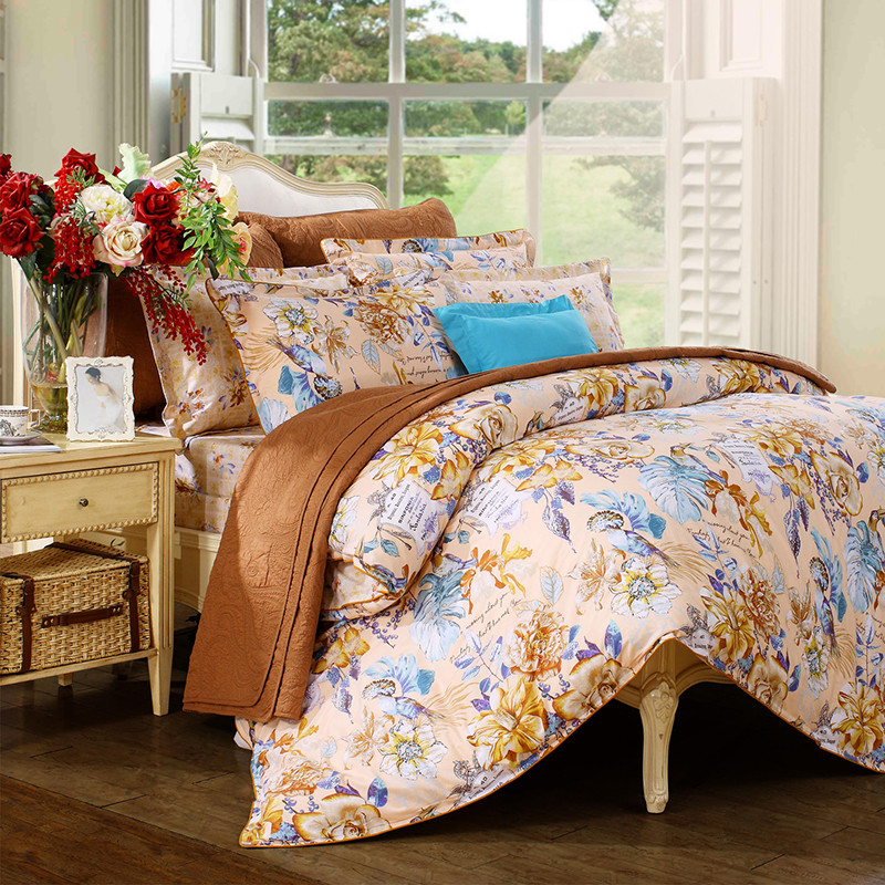 fuanna富安娜咖啡小镇纯棉床上用品四件套713101555高清实拍图