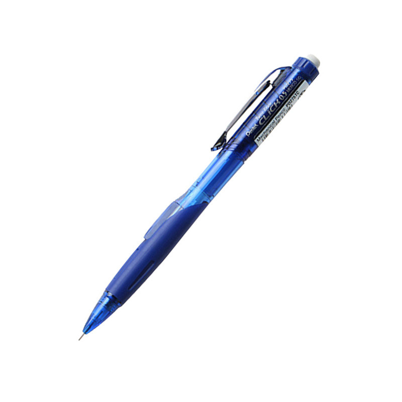 派通（Pentel）PD275T 4色颜色可选可混装 侧按活动铅笔0.5mm 学生自动铅笔 勾图 自带伸缩橡皮铅笔 蓝色4支装