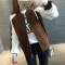 子沫雨JMOORY针织毛衣短外套女开衫2018秋季新款韩版宽松棒球服学生短外套潮 棕色 XL