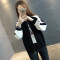 子沫雨JMOORY针织毛衣短外套女开衫2018秋季新款韩版宽松棒球服学生短外套潮 棕色 XL