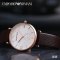阿玛尼(EMPORIO ARMANI)手表 真皮革 精钢 表带 欧美经典时尚商务休闲皮质表带 石英表 情侣 _703 AR9101(情侣对表)