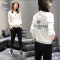 简妮薇(JIANNIWEI)休闲运动服套装女士2018秋季新款韩版修身显瘦长袖长裤两件套 6675墨绿色 XL