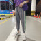 裤子男韩版潮流九分裤夏季薄款休闲裤宽松束脚运动裤原宿风哈伦裤 M 深卡其布色