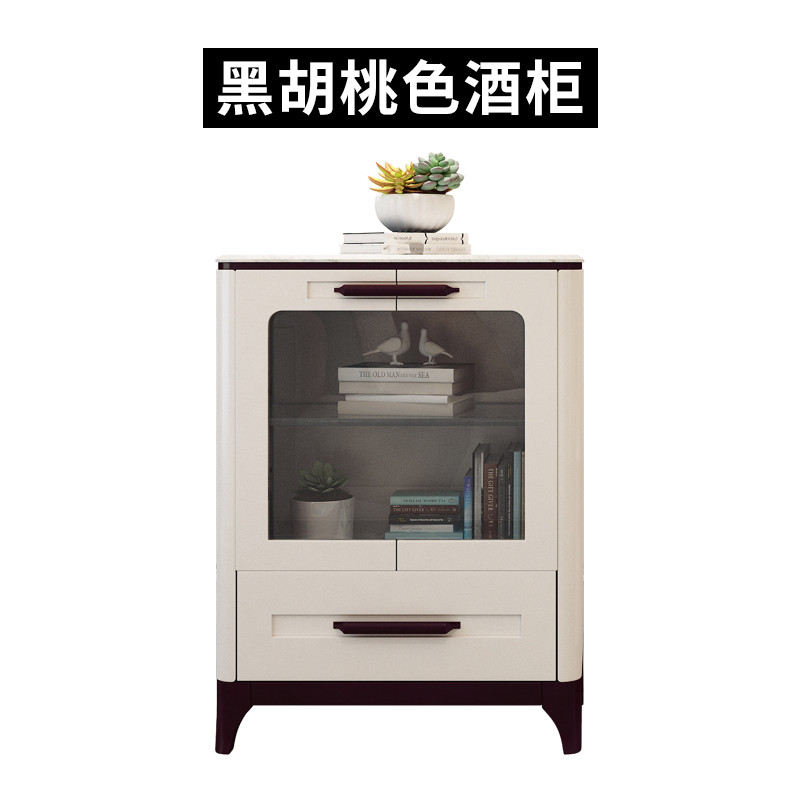 趣阁木业 大理石电视柜现代简约客厅地柜实木伸缩小户型简易茶几电视柜组合 酒柜【黑胡桃色】（预售）