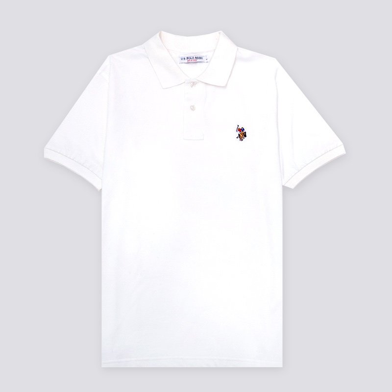 U.S.POLOASSN.短袖POLO衫男士纯棉宽松运动休闲夏季新翻领T恤 185/2XL 白色彩标-39900